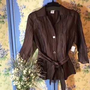 SALE Kate Hill Safari Chic Linen Blend Top